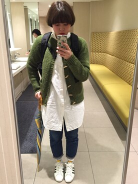 「BEAMS BOY（ビームスボーイ）のアイテム（カーディガン/ボレロ）」を使った、ayakaさん（レディース・164cm）の春コーディネート