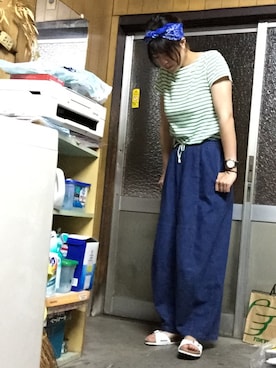 「TIMEX（タイメックス）のTIMEX / Weekender クロノグラフ（アナログ腕時計）」を使った、ayakaさん（レディース・164cm）の夏コーディネート