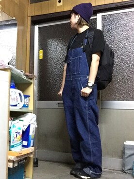 「orSlow（オアスロウ）のアイテム（オールインワン・サロペット）」を使った、ayakaさん（レディース・164cm）の秋コーディネート