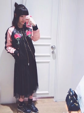 「FOREVER 21（フォーエバー トゥエンティーワン）のアイテム（ナイロンジャケット）」を使った、♡ ℐ i ℓ ℓ 𓈒𓏸  さん（レディース・161cm）の冬コーディネート