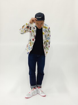 「AIR JORDAN」｜「アイテム（テーラードジャケット）」を使った、ナカガワ リュウさん（メンズ・172cm）の春コーディネート