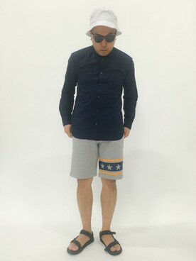 「BASECONTROL（ベースコントロール）のアイテム（トップス）」を使った、ナカガワ リュウさん（メンズ・172cm）の春コーディネート