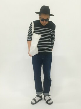 「SHIPS JET BLUE（シップスジェットブルー）のアイテム（トートバッグ）」を使った、ナカガワ リュウさん（メンズ・172cm）の春コーディネート