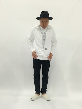 「45R（フォーティファイブアール）のアイテム（Tシャツ/カットソー）」を使った、ナカガワ リュウさん（メンズ・172cm）の春コーディネート