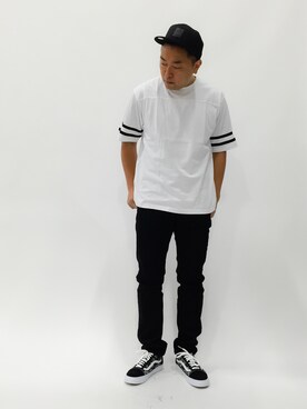 「old skool」｜「アイテム（パンツ）」を使った、ナカガワ リュウさん（メンズ・172cm）の夏コーディネート