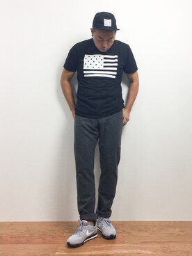 「atmos（アトモス）のアイテム（キャップ）」を使った、ナカガワ リュウさん（メンズ・172cm）の夏コーディネート