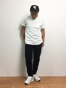 「ANDSUNS（アンドサンズ）のアイテム（キャップ）」を使った、ナカガワ リュウさん（メンズ・172cm）の夏コーディネート