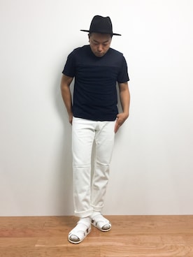 「n(n) BY NUMBER (N)INE（エヌエヌバイナンバーナイン）のアイテム（パンツ）」を使った、ナカガワ リュウさん（メンズ・172cm）の夏コーディネート