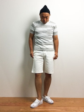 「VANS AUTHENTIC」｜「アイテム（ニットキャップ/ビーニー）」を使った、ナカガワ リュウさん（メンズ・172cm）の夏コーディネート