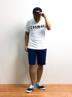 「MAGIC NUMBER（マジック ナンバー）のアイテム（キャップ）」を使った、ナカガワ リュウさん（メンズ・172cm）の夏コーディネート