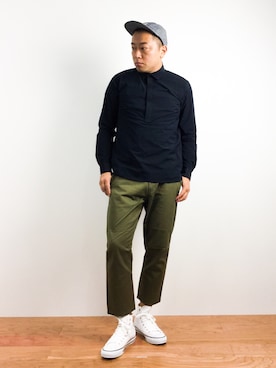 「STUDIOUS SELECT(STUDIOUS SELECT)」｜「アイテム（キャップ）」を使った、ナカガワ リュウさん（メンズ・172cm）の夏コーディネート