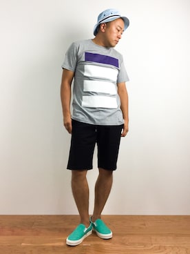 「24SURF_（トゥーフォーサーフ）のアイテム」を使った、ナカガワ リュウさん（メンズ・172cm）の夏コーディネート