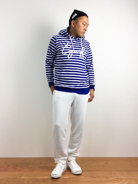 「Denime（ドゥニーム）のアイテム（スラックス）」を使った、ナカガワ リュウさん（メンズ・172cm）の夏コーディネート