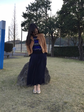 「スカーチョ」｜「アイテム（ライダースジャケット）」を使った、mana☆さん（レディース・157cm）の春コーディネート