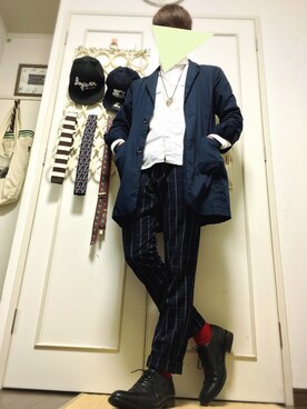「アイテム（ステンカラーコート）」を使った、hokuto【GU】さん（メンズ・175cm・10代）の春コーディネート