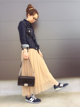 「chanel」｜「アイテム（デニムジャケット）」を使った、CANAさん（レディース・162cm）の春コーディネート