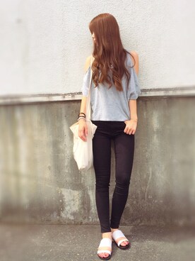 「titivate（ティティベイト）の【SEDA 6月号掲載】ﾂｰｽﾄﾗｯﾌﾟﾌﾗｯﾄｻﾝﾀﾞﾙ（サンダル）」を使った、CANAさん（レディース・162cm）の夏コーディネート