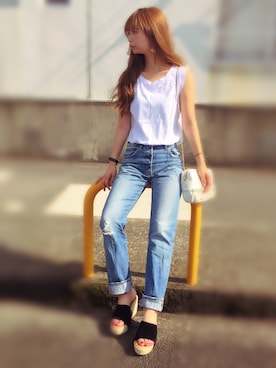 「7月WEAR夏のサンダル祭り」｜「アイテム（アクセサリー）」を使った、CANAさん（レディース・162cm）の夏コーディネート