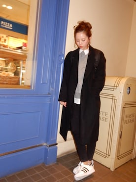 「JEANASIS（ジーナシス）のDENIMシルキースキニーパンツ/715842 （デニムパンツ）」を使った、CANAさん（レディース・162cm）の秋コーディネート