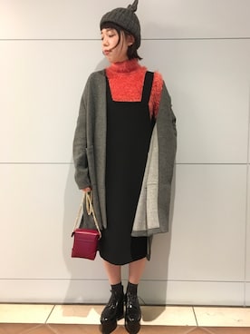 「ENFOLD（エンフォルド）のアイテム（ワンピース/ドレス）」を使った、わたなべさん（レディース・163cm）の秋コーディネート