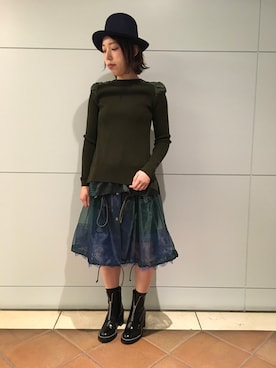 「rag & bone（ラグアンドボーン）のアイテム（ブーツ）」を使った、わたなべさん（レディース・163cm）の秋コーディネート