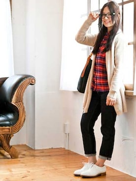 「ビエラシャツ」｜WEBSTOREstaffさん（レディース・155cm）の秋コーディネート