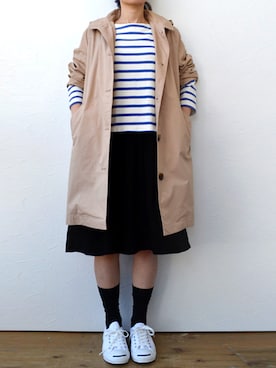「ショップコート」｜「アイテム（ワンピース/ドレス）」を使った、WEBSTOREstaffさん（レディース・155cm）の春コーディネート