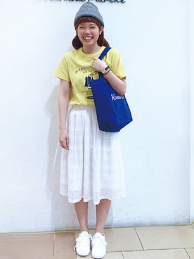 「アイテム（トートバッグ、その他）」を使った、WEBSTOREstaffさん（レディース・155cm）の春コーディネート