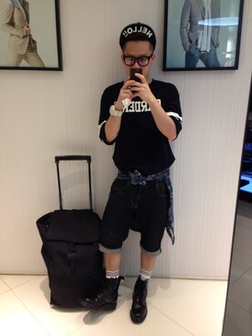 「A land（エーランド）のアイテム（トップス）」を使った、windauswisterさん（メンズ・170cm）の夏コーディネート