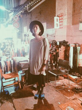 「XIWI（シーウィー）のアイテム（トップス）」を使った、XIWIさん（メンズ・172cm）の秋コーディネート