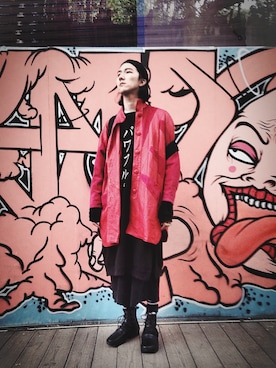 「アイテム（ピーコート）」を使った、XIWIさん（メンズ・172cm）の冬コーディネート