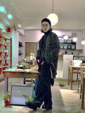 「アイテム（ピーコート）」を使った、XIWIさん（メンズ・172cm）の冬コーディネート