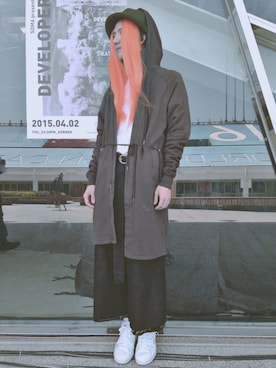 「アイテム（ピーコート）」を使った、XIWIさん（メンズ・172cm）の春コーディネート