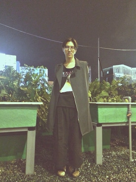 「アイテム（ピーコート）」を使った、XIWIさん（メンズ・172cm）の夏コーディネート