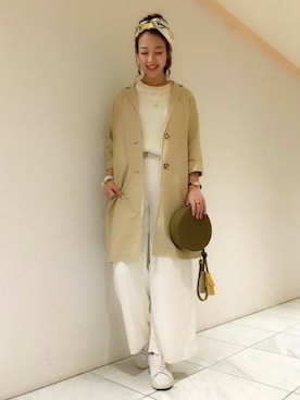 「スカーチョ」｜「アイテム（その他アウター）」を使った、SAAYANさん（レディース・166cm）の春コーディネート