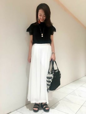 「袖レース」｜SAAYANさん（レディース・166cm）の夏コーディネート