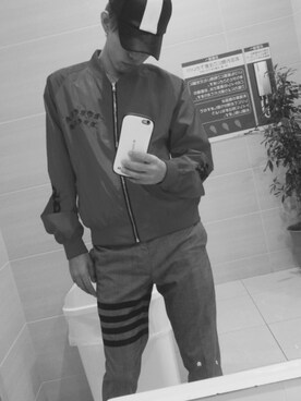 「NET（ネット）のアイテム（ブルゾン）」を使った、kazuyaさん（メンズ・173cm）の秋コーディネート