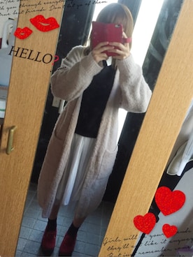「ひざ丈スカート」｜「アイテム（スウェット）」を使った、ぱぴこさん（レディース・156cm）の秋コーディネート