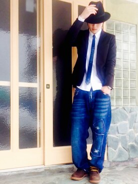 「NESTA（ネスタ）のアイテム」を使った、fu-kiさん（メンズ・183cm）の春コーディネート