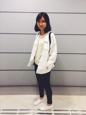 「アイテム（バックパック/リュック、シルバー系）」を使った、Hazel.Beeさん（レディース・163cm）の春コーディネート