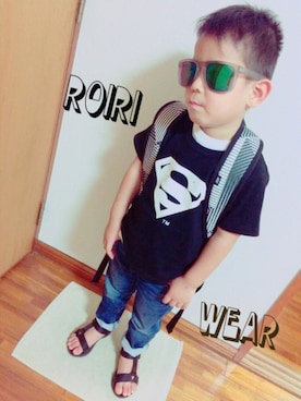 「SUPERMAN（スーパーマン）のアイテム」を使った、ÉstRさん（キッズ・110cm）の春コーディネート