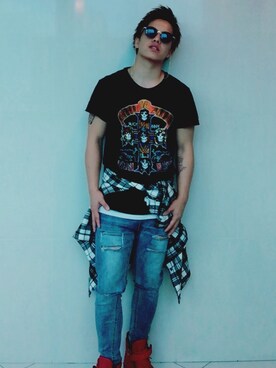 「GIUSEPPE ZANOTTI DESIGN（ジュゼッペザノッティデザイン）のアイテム（ブーツ）」を使った、kokiさん（メンズ・165cm）の秋コーディネート
