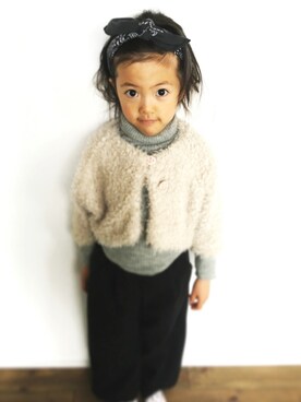 「VINTAGE（ヴィンテージ）のアイテム（ヘアアクセサリー）」を使った、あもあもさん（キッズ・110cm）の春コーディネート