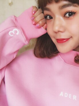 「ADER（アデル）のアイテム（トップス）」を使った、長澤メイさん（レディース・161cm）の春コーディネート