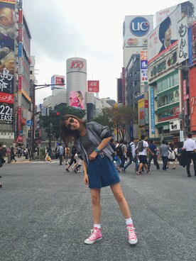 「FAD THREE（ファドスリー）のアイテム（ジャケット/アウター）」を使った、長澤メイさん（レディース・161cm）の夏コーディネート