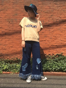 庄司彩夏さん（レディース・159cm）の夏コーディネート
