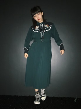「アイテム（ワンピース/ドレス）」を使った、庄司彩夏さん（レディース・159cm・10代）の秋コーディネート