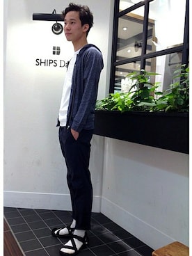 「SHIPS Days（シップスデイズ）のアイテム」を使った、樗澤さん（メンズ・175cm）の春コーディネート