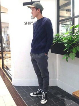 「SHIPS Days（シップスデイズ）のアイテム」を使った、樗澤さん（メンズ・175cm）の冬コーディネート
