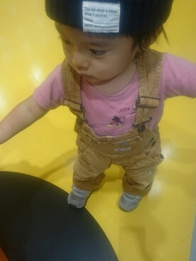 「F.O KIDSのアイテム（トップス、ピンク系）」を使った、Akiiiさん（キッズ・90cm）の秋コーディネート